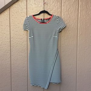 City Studio Asymmetrical Stripe Dress